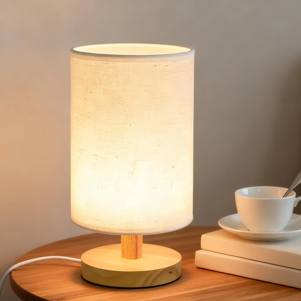 Nordic Fabric & Wood LED Table Lamp
