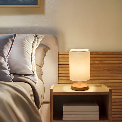Nordic Fabric & Wood LED Table Lamp