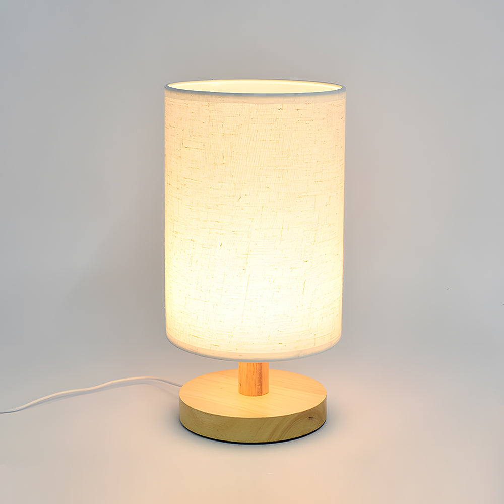 Nordic Fabric & Wood LED Table Lamp