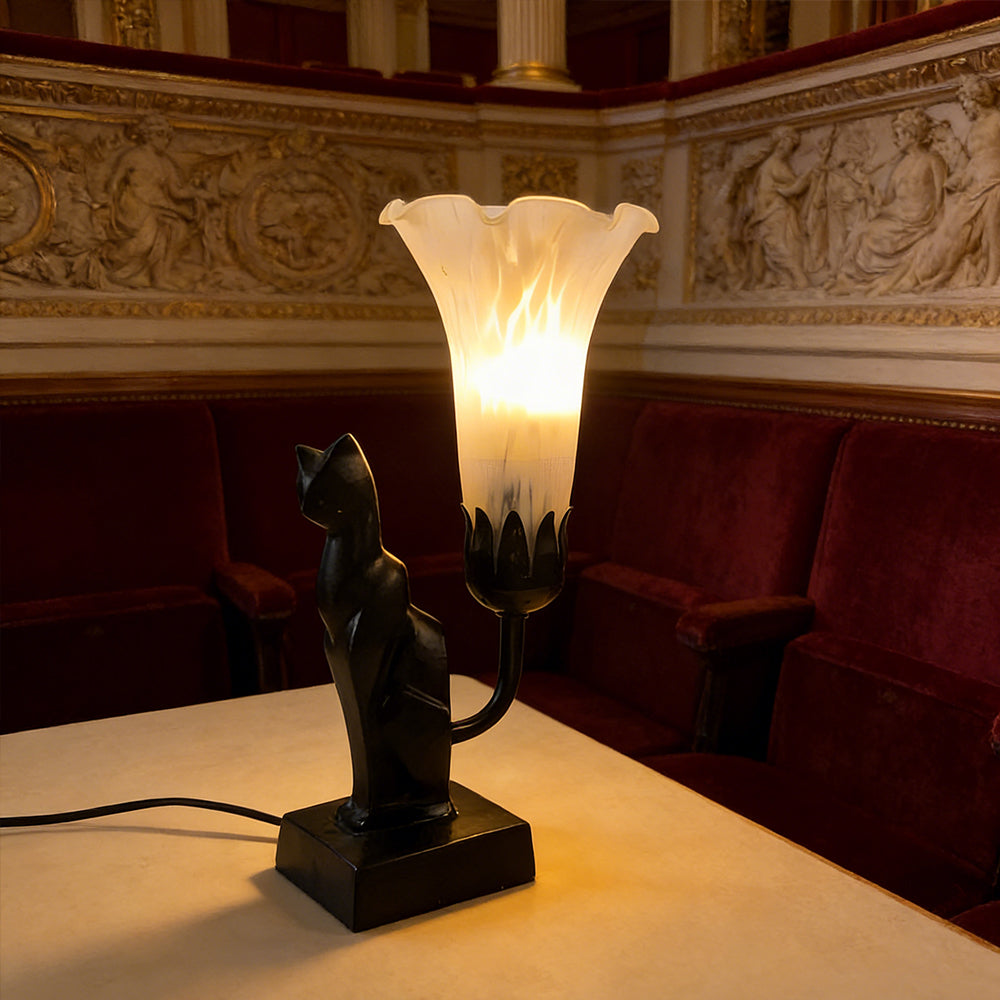 Tiffany-Style Cat Resin Table Lamp