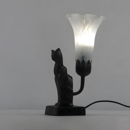 Tiffany-Style Cat Resin Table Lamp