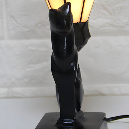 Tiffany-Style Cat Resin Table Lamp