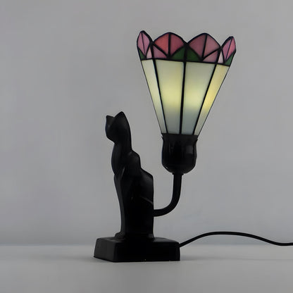 Tiffany-Style Cat Resin Table Lamp