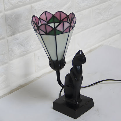 Tiffany-Style Cat Resin Table Lamp