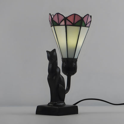 Tiffany-Style Cat Resin Table Lamp