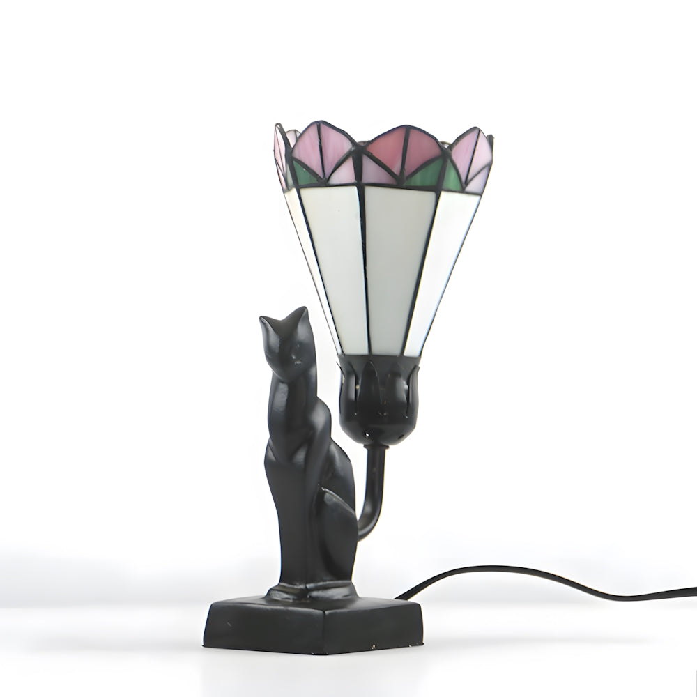 Tiffany-Style Cat Resin Table Lamp