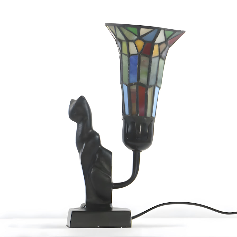 Tiffany-Style Cat Resin Table Lamp