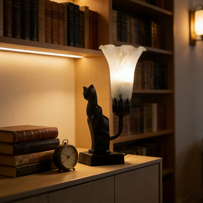 Tiffany-Style Cat Resin Table Lamp