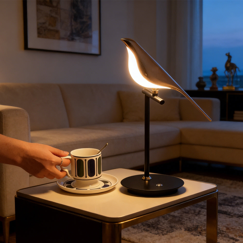 Golden Bird Sculptural Table Lamp