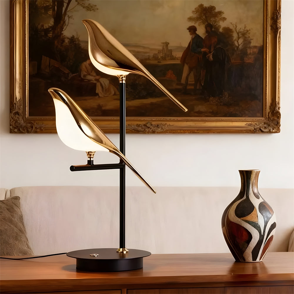 Golden Bird Sculptural Table Lamp