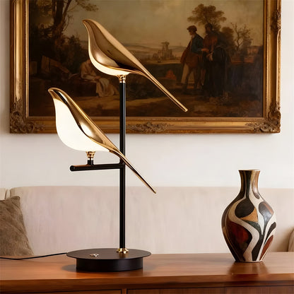 Golden Bird Sculptural Table Lamp