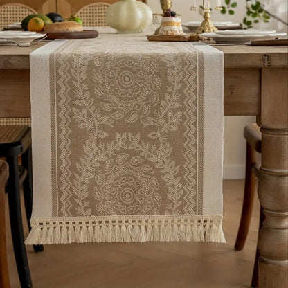 Lace Table Runner | White Cutout Detail