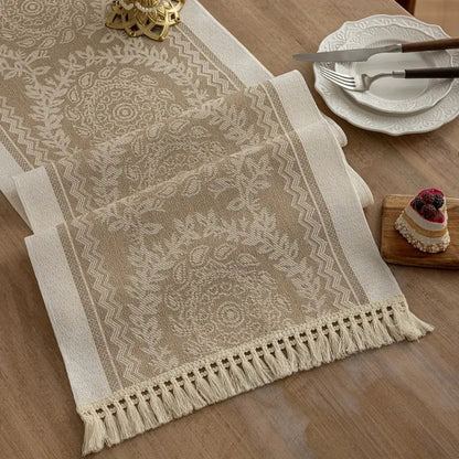 Lace Table Runner | White Cutout Detail
