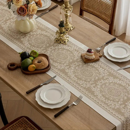 Lace Table Runner | White Cutout Detail