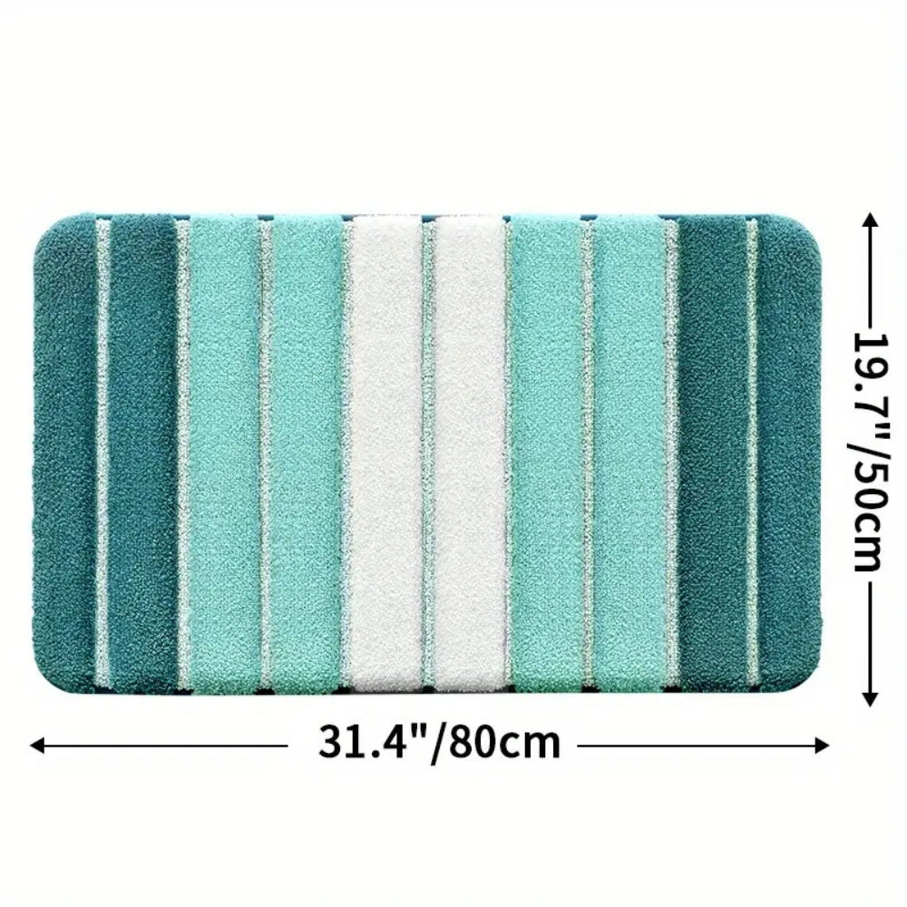 Lumiere | Non-Slip Bath Mat – Striped Absorbent Microfiber Design 10