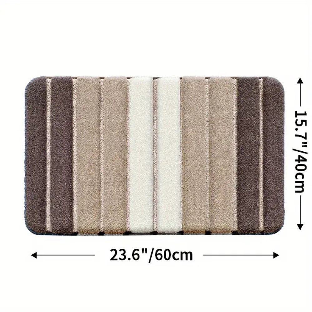 Lumiere | Non-Slip Bath Mat – Striped Absorbent Microfiber Design 11