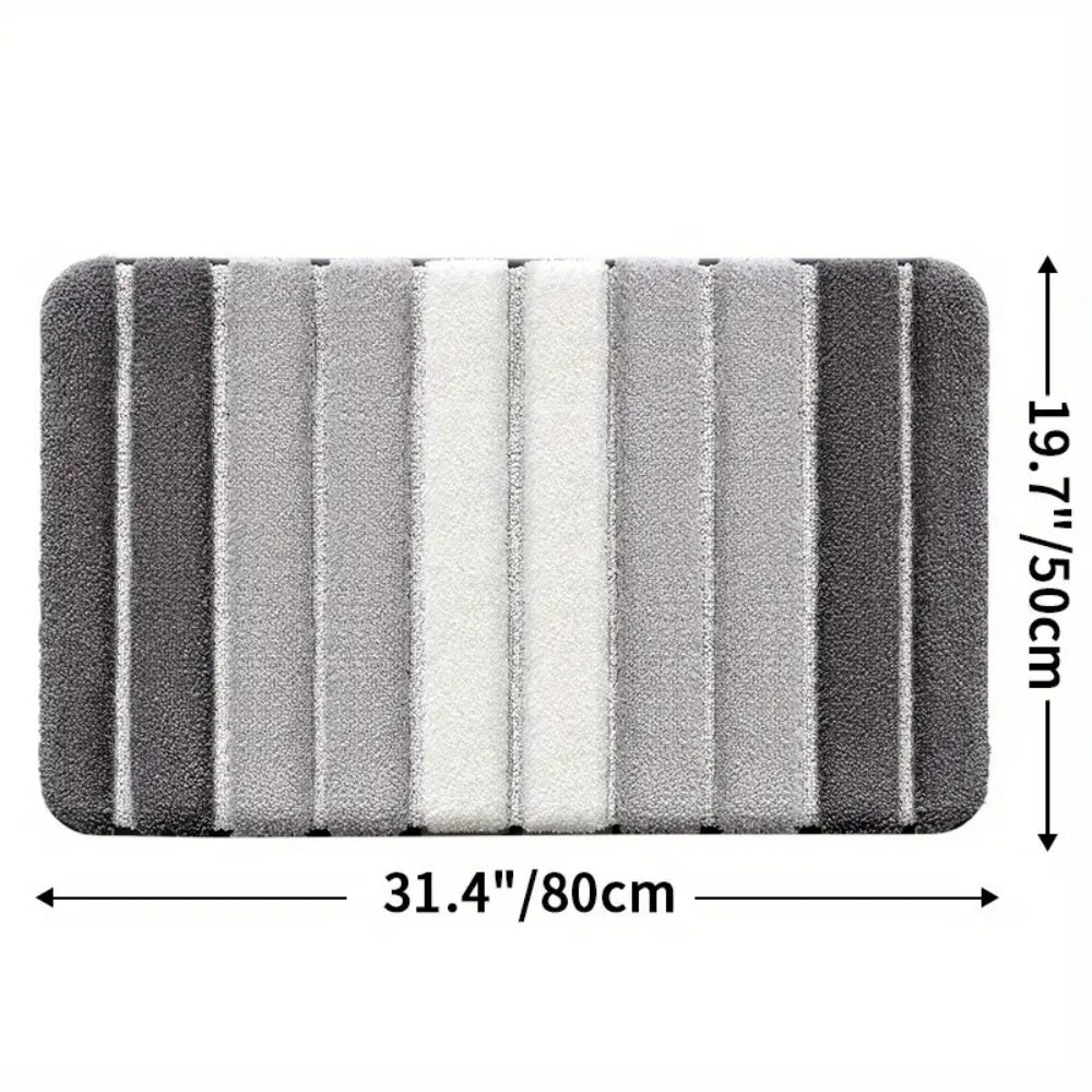 Lumiere | Non-Slip Bath Mat – Striped Absorbent Microfiber Design 2