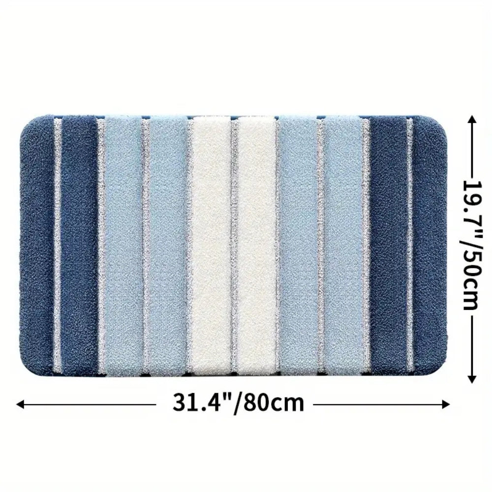 Lumiere | Non-Slip Bath Mat – Striped Absorbent Microfiber Design 4
