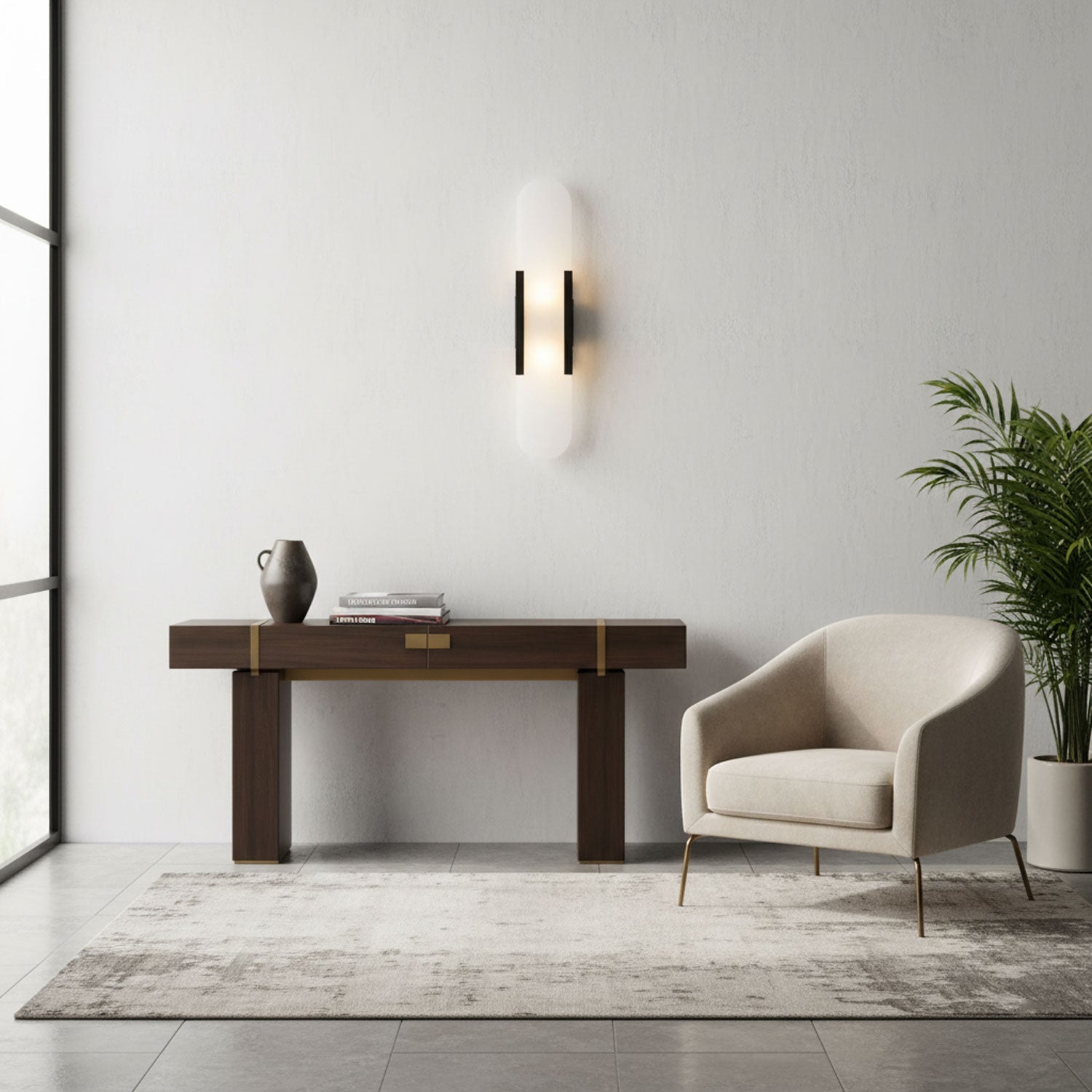 Alabaster Elongated Wall Sconce Light