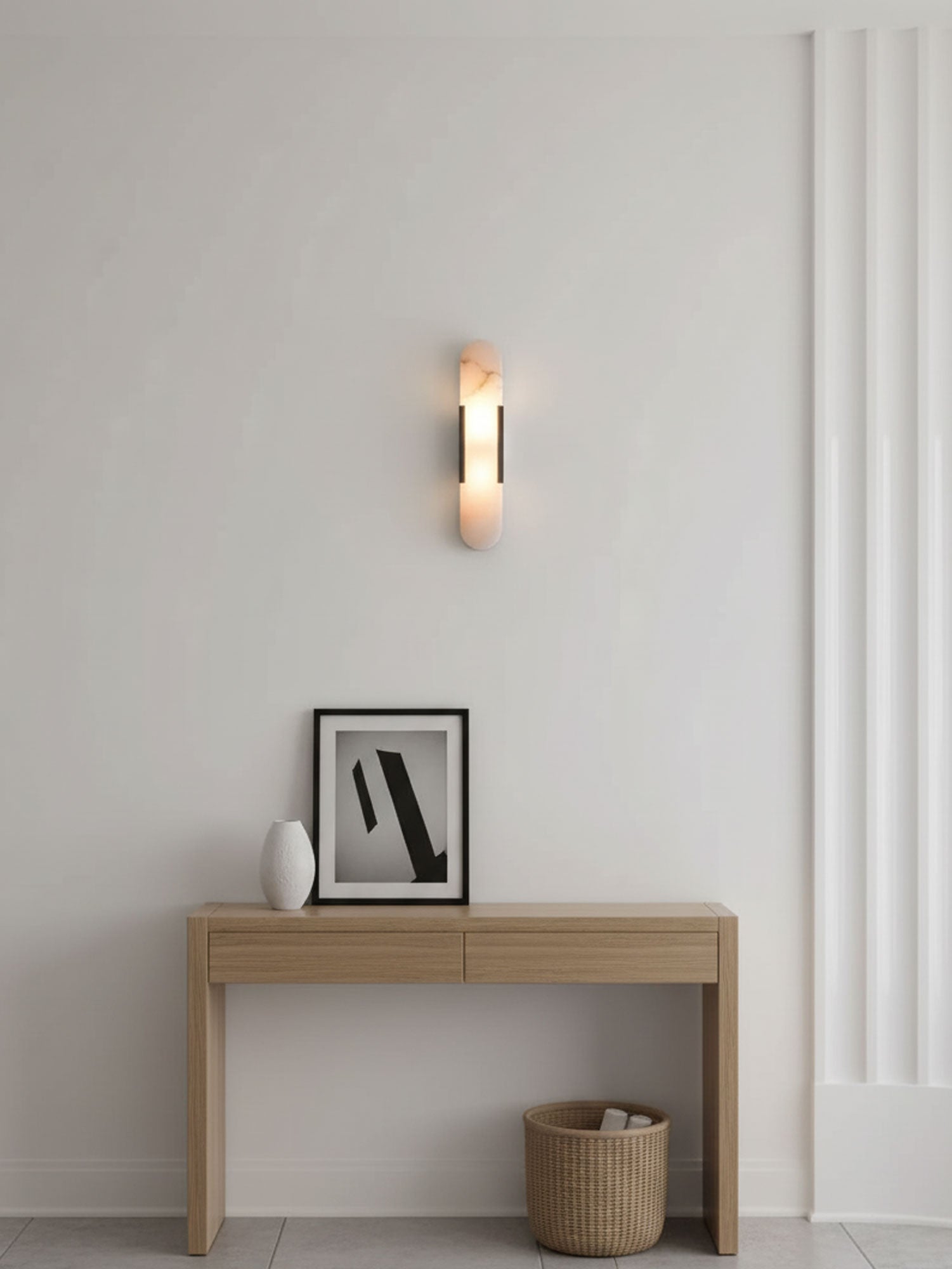 Alabaster Elongated Wall Sconce Light