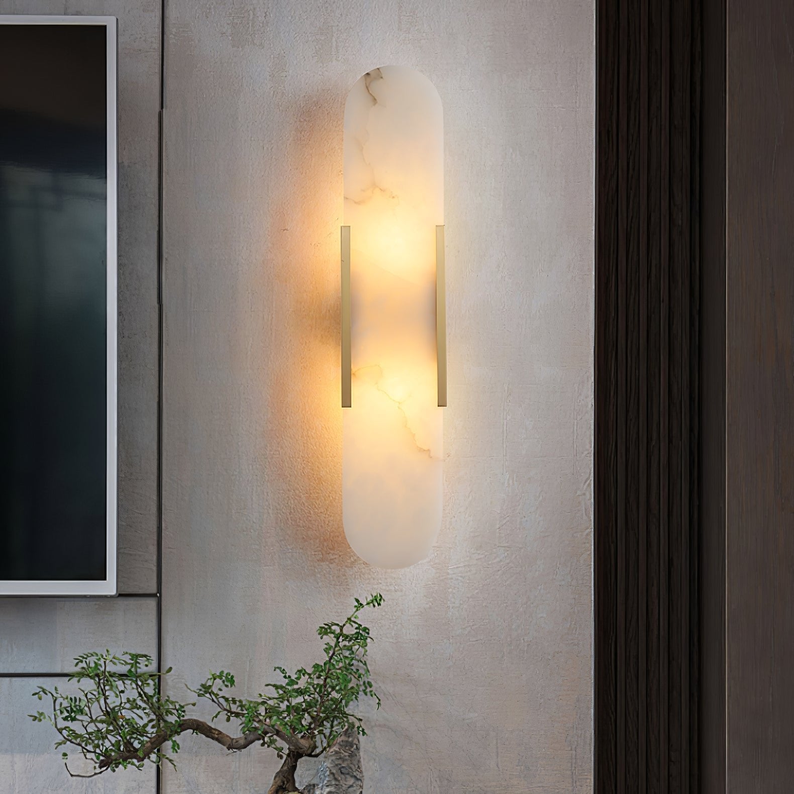 Alabaster Elongated Wall Sconce Light