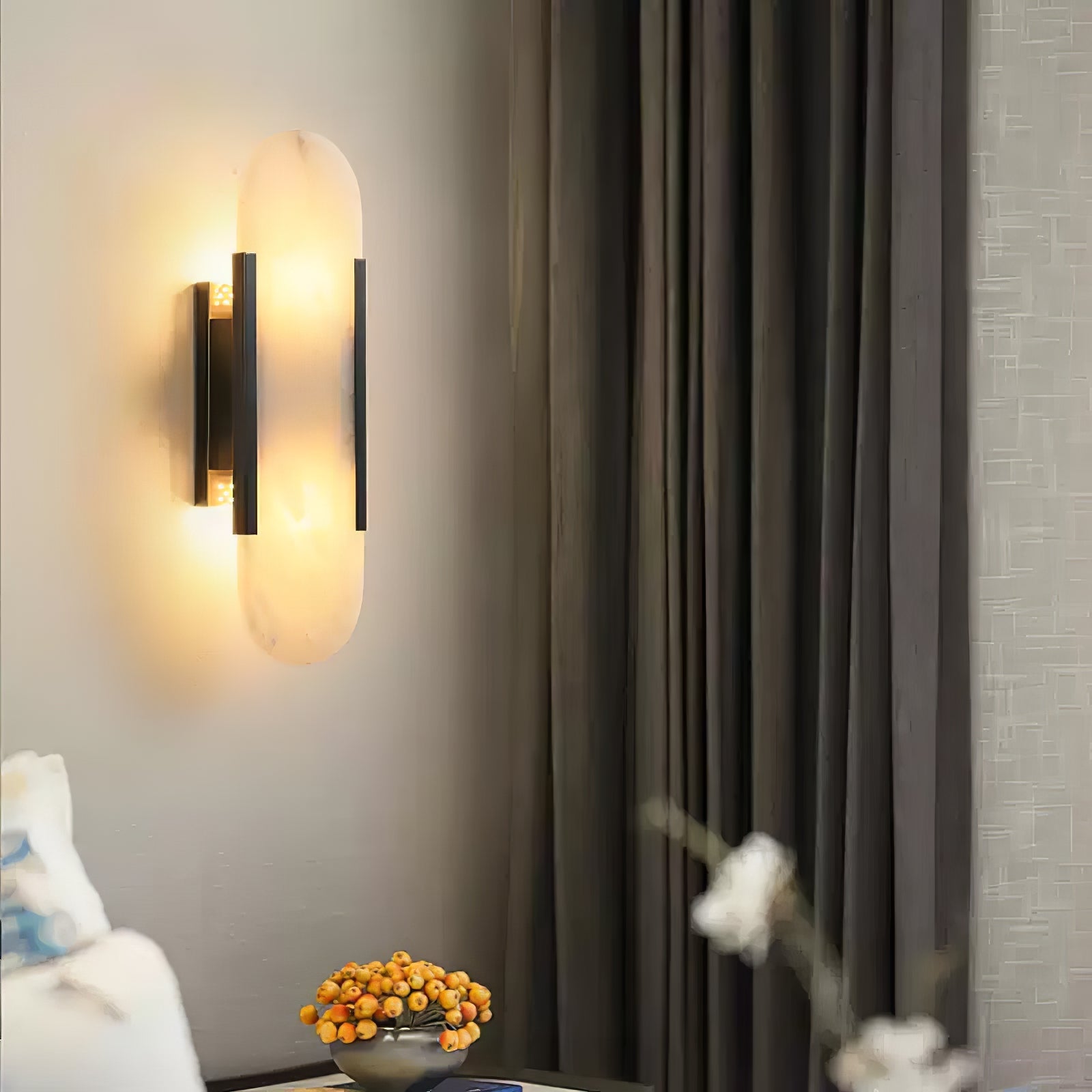 Alabaster Elongated Wall Sconce Light