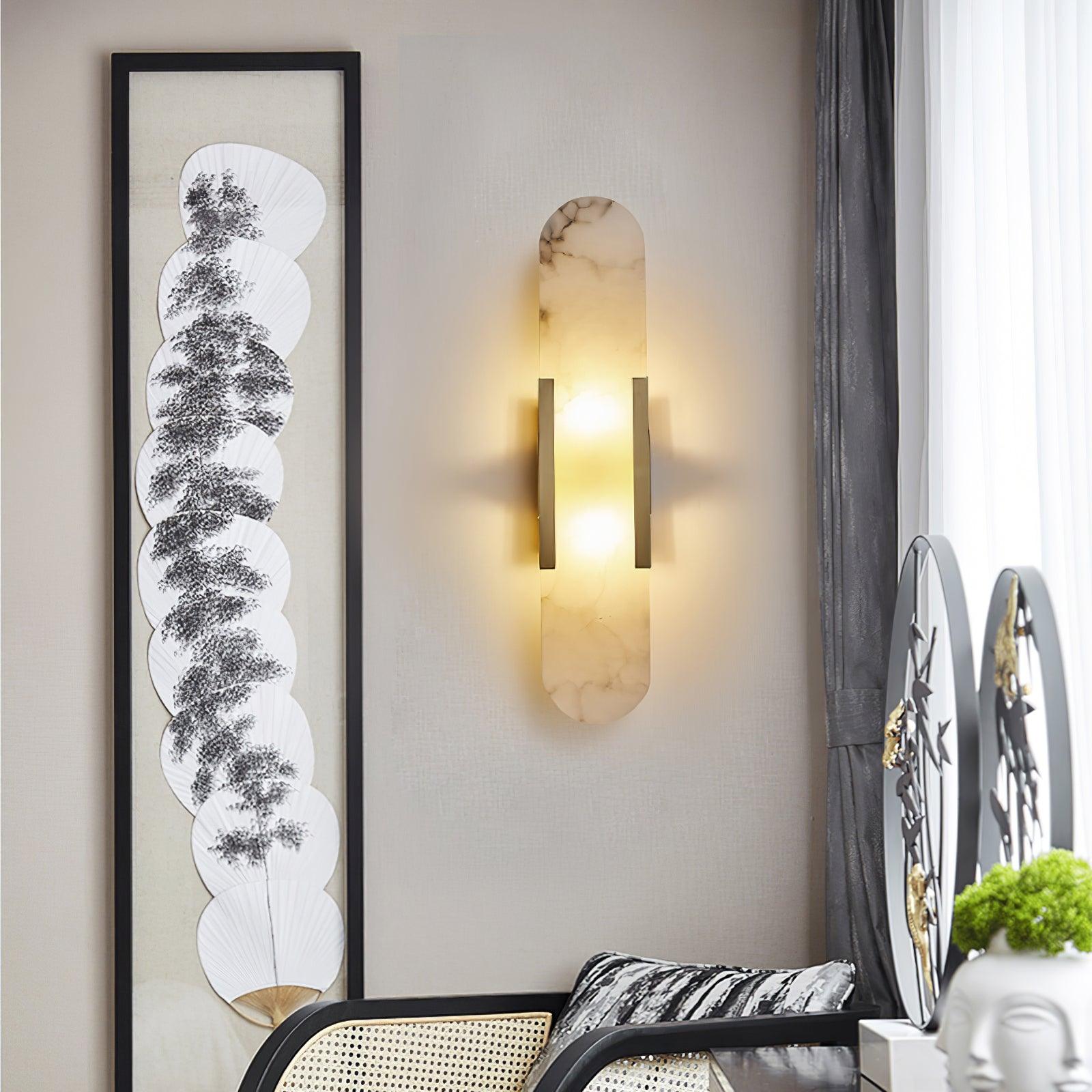 Alabaster Elongated Wall Sconce Light