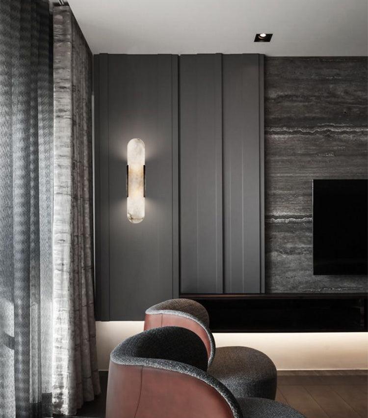 Alabaster Elongated Wall Sconce Light