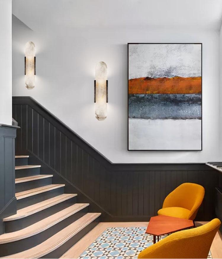 Alabaster Elongated Wall Sconce Light