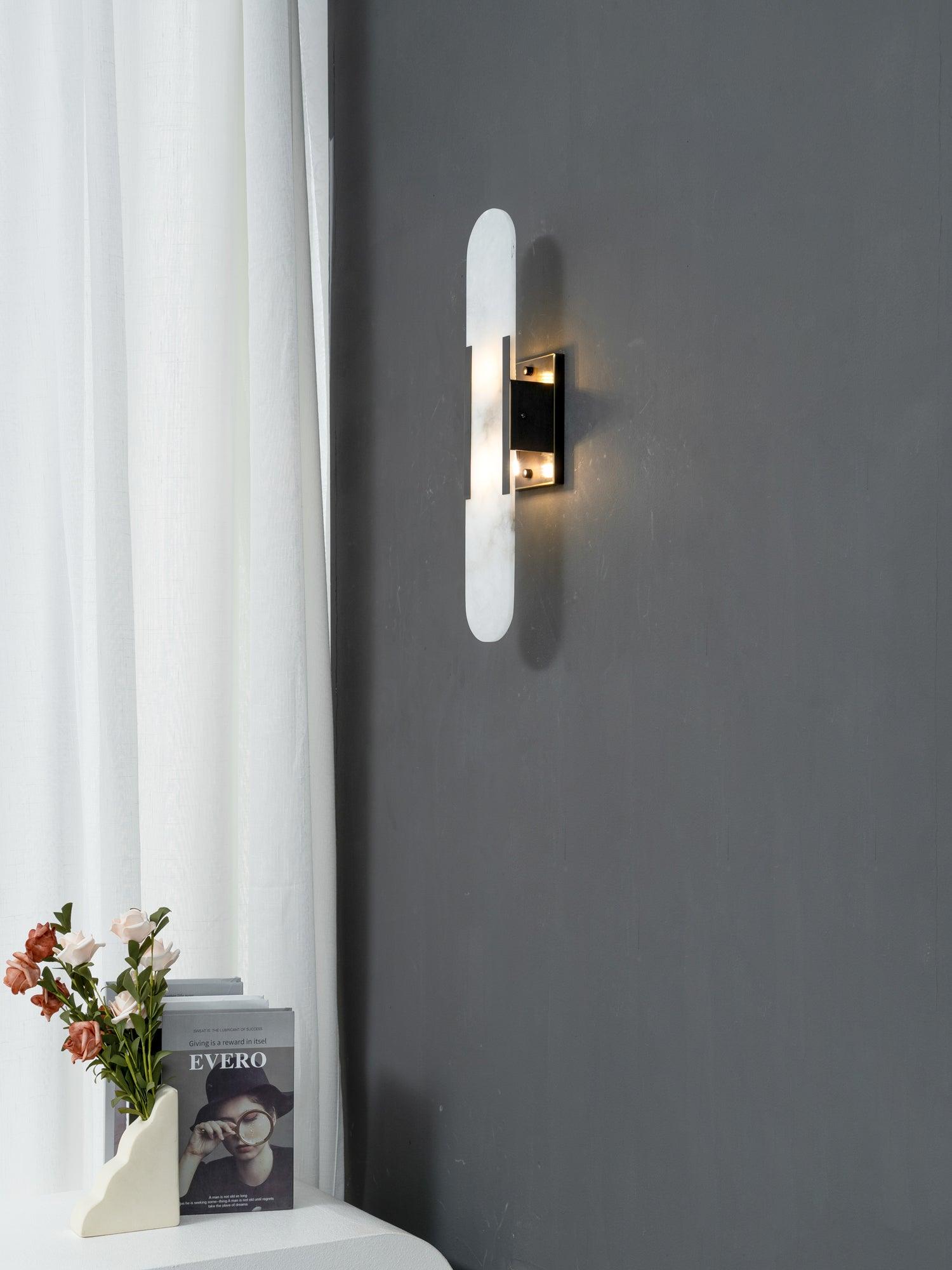 Alabaster Elongated Wall Sconce Light