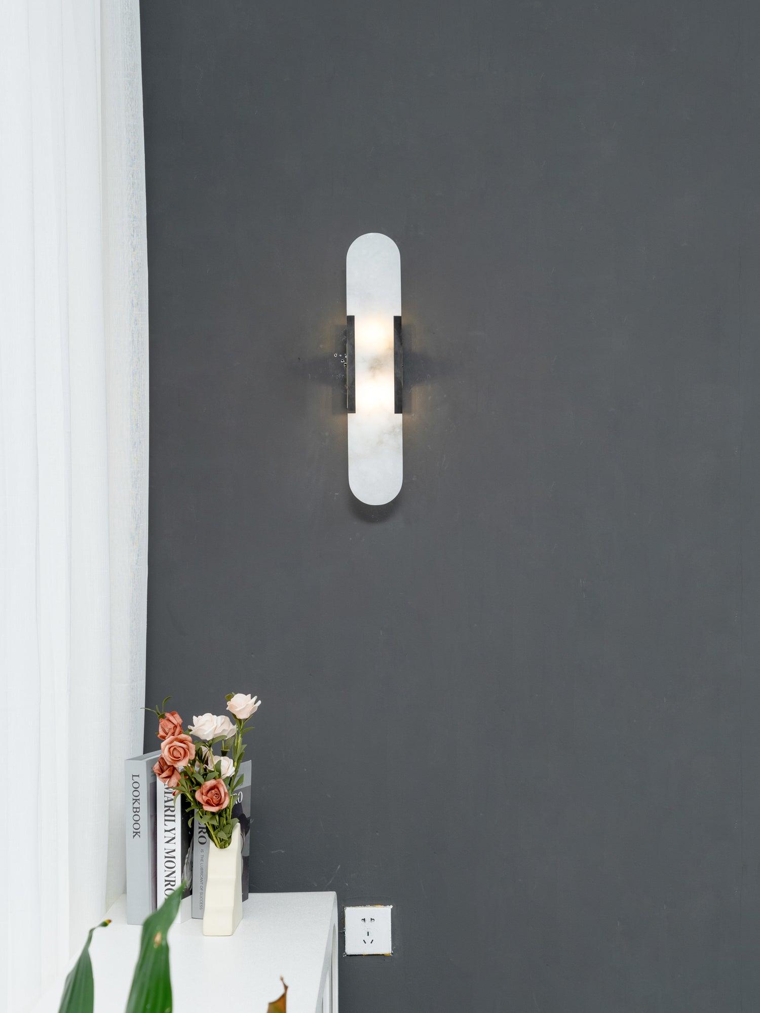 Alabaster Elongated Wall Sconce Light