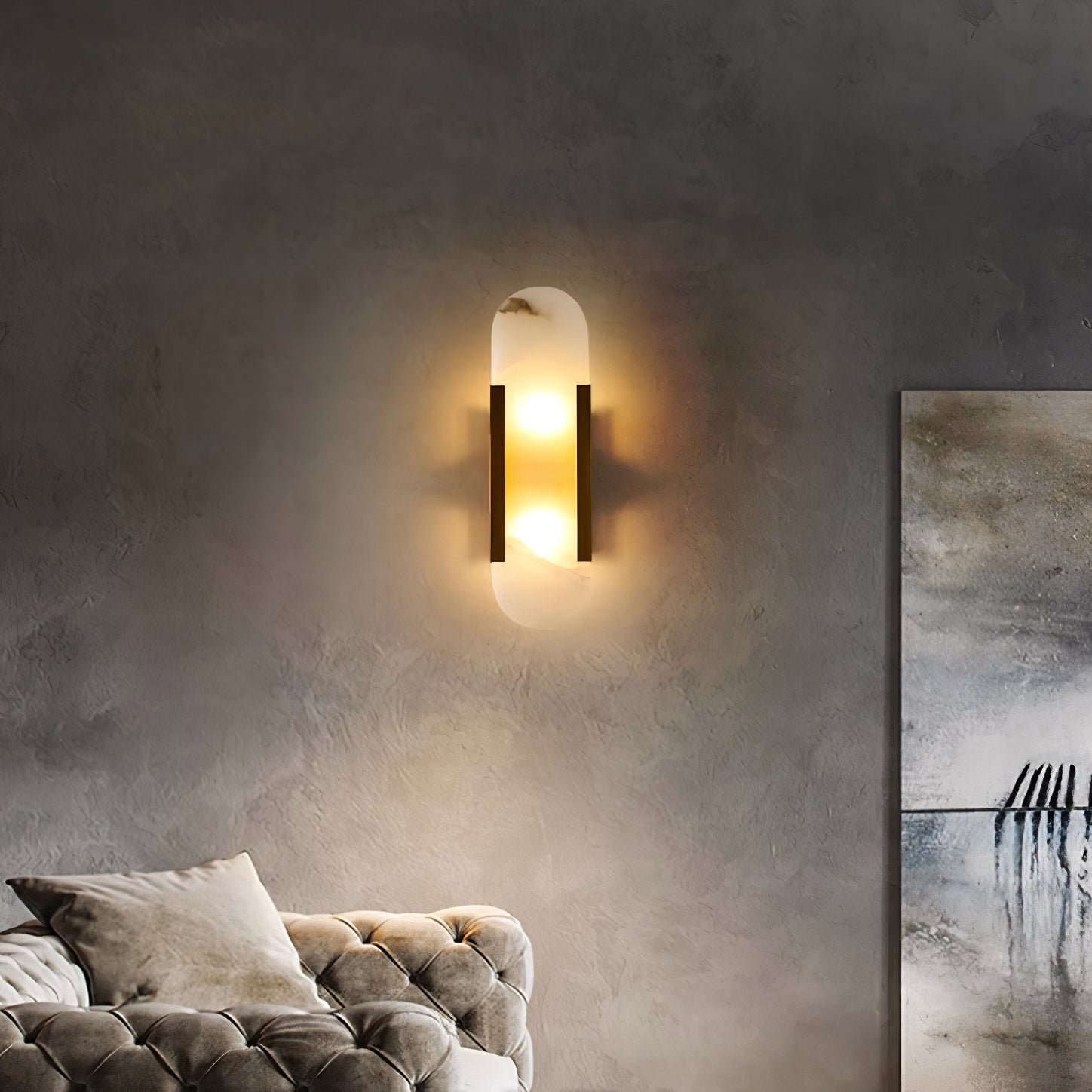 Alabaster Elongated Wall Sconce Light