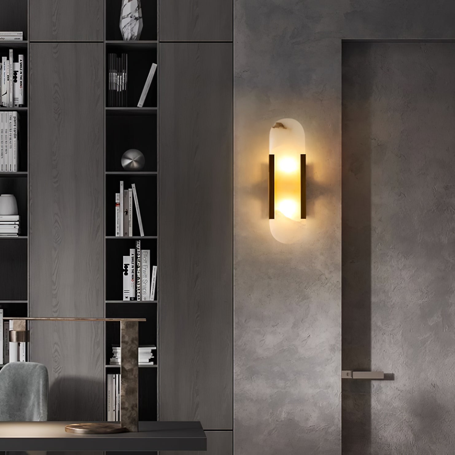 Alabaster Elongated Wall Sconce Light