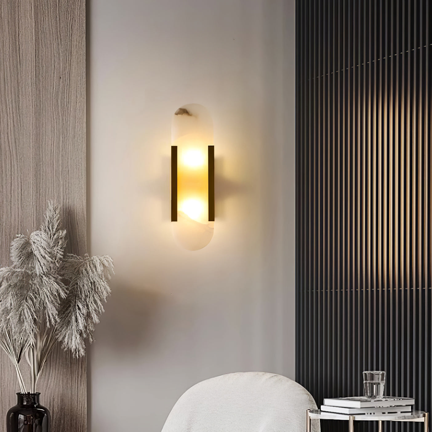 Alabaster Elongated Wall Sconce Light