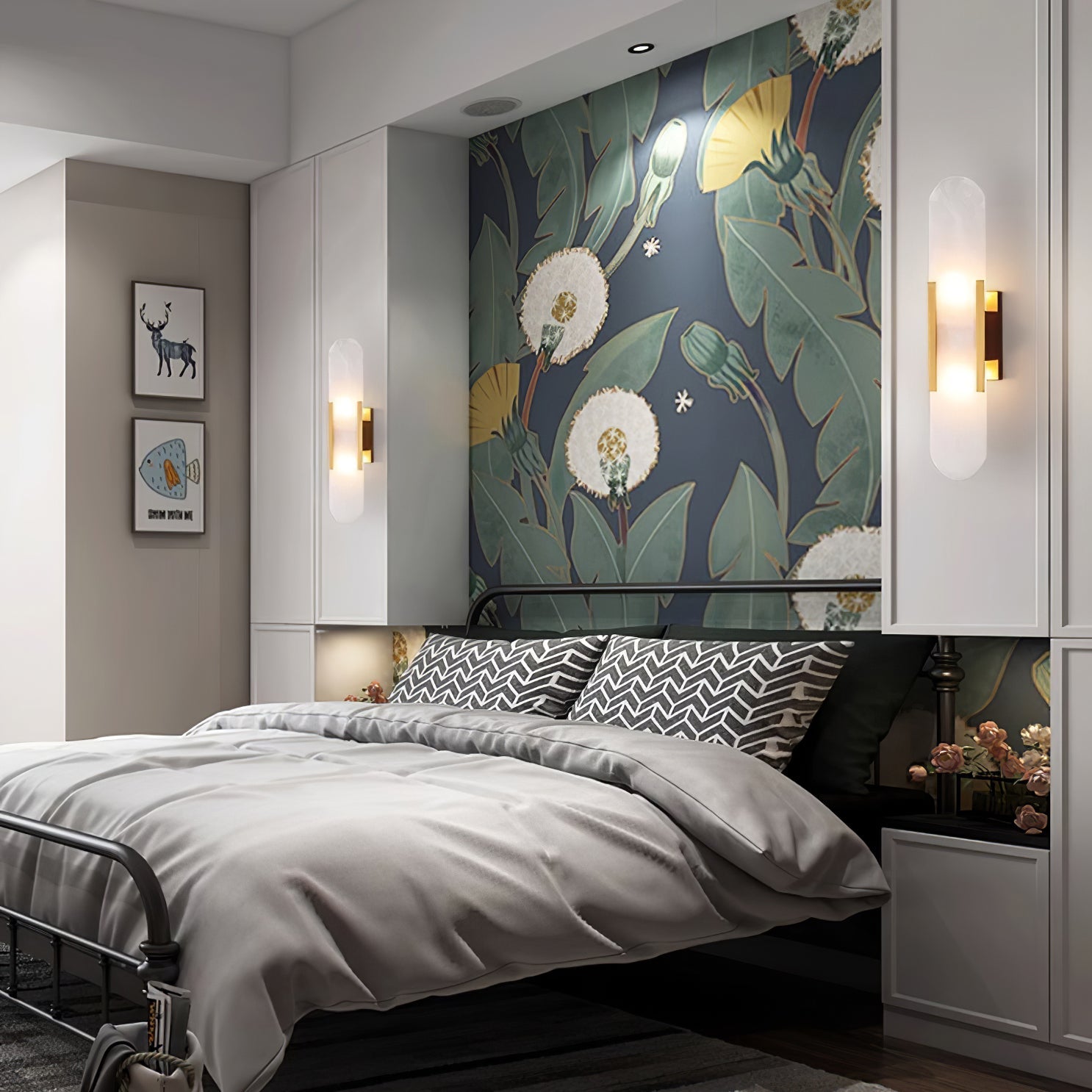 Alabaster Elongated Wall Sconce Light