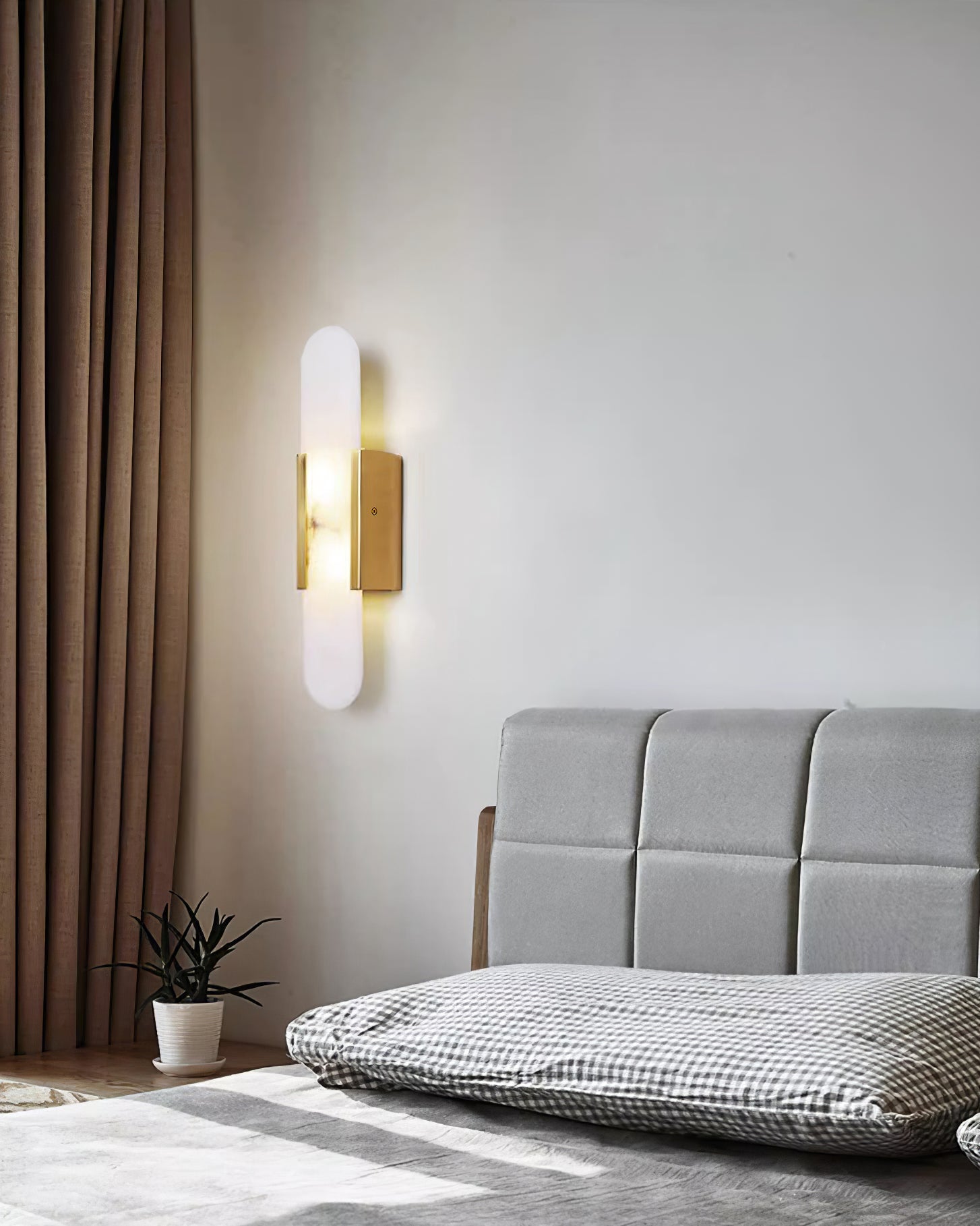Alabaster Elongated Wall Sconce Light