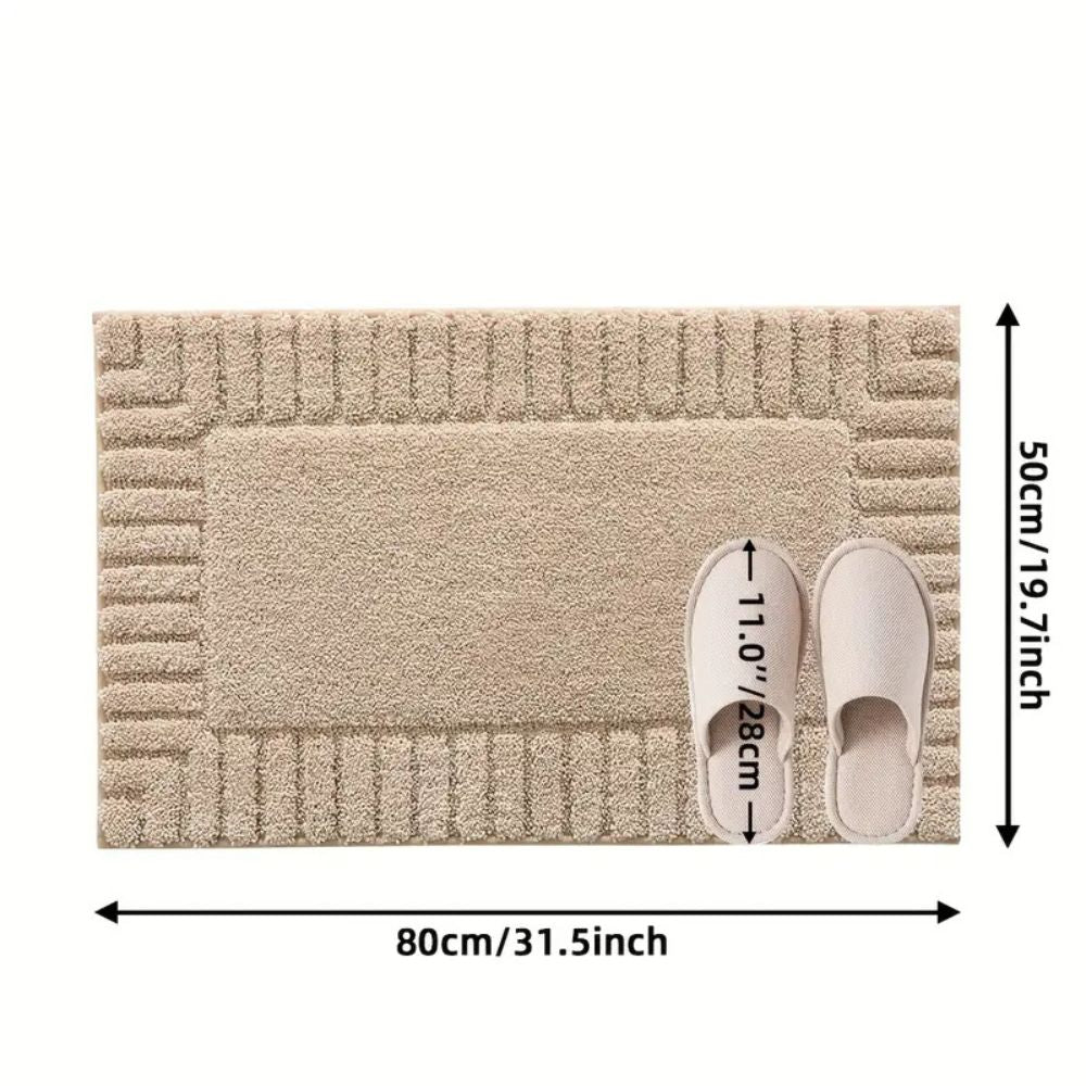 Minimalist Stripe | Non-Slip Bath Mat – Soft Flocking Material 8