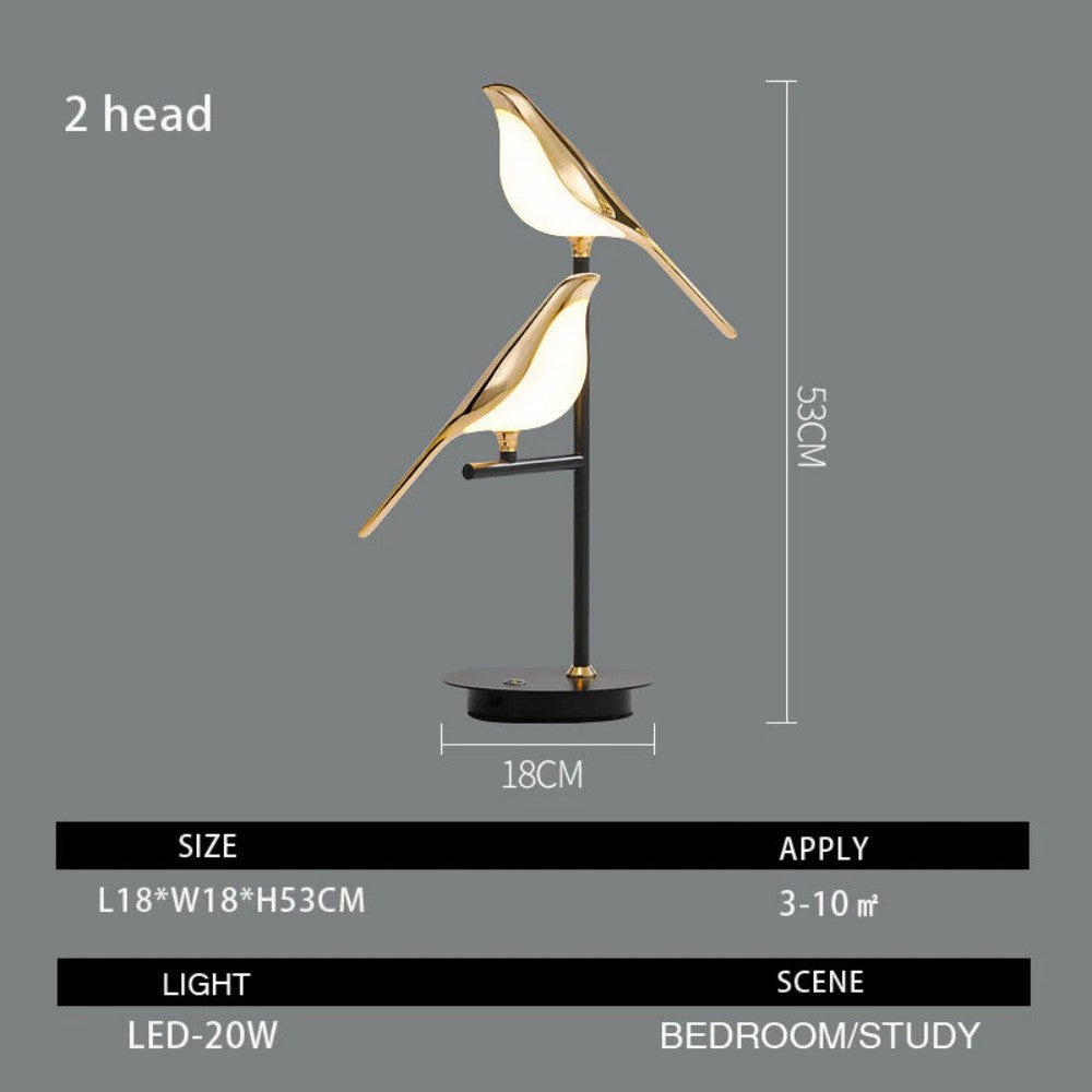 Golden Bird Sculptural Table Lamp