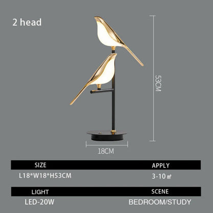 Golden Bird Sculptural Table Lamp