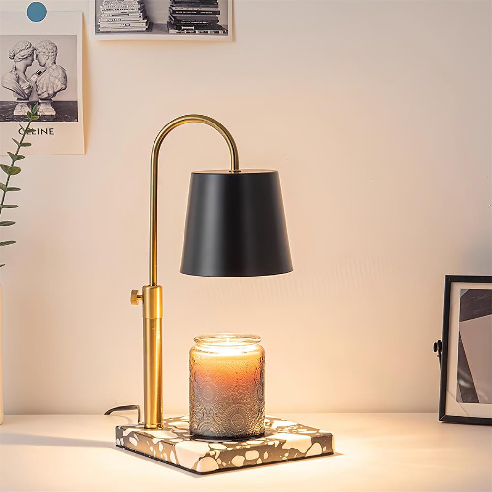 Cylindrical Metal Shade Candle Warmer Lamp