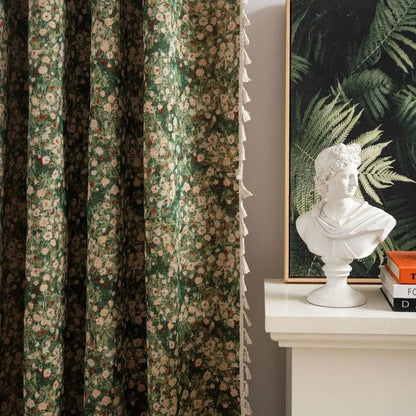 Floral Tassel Curtain Panel