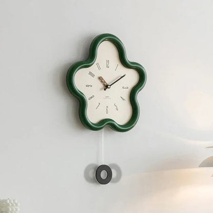 Flower Shape Pendulum Wall Clock