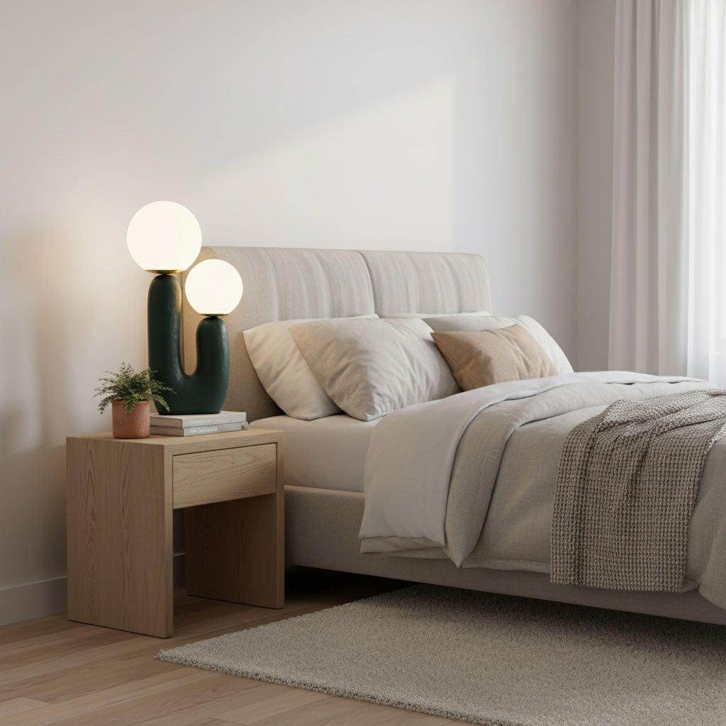 Textured Stone Minimal Table Lamp