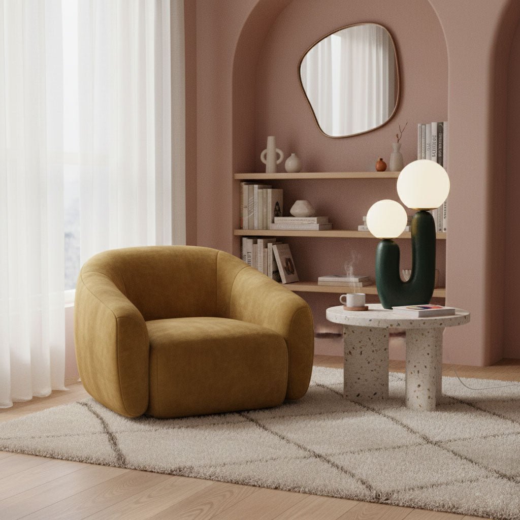 Textured Stone Minimal Table Lamp