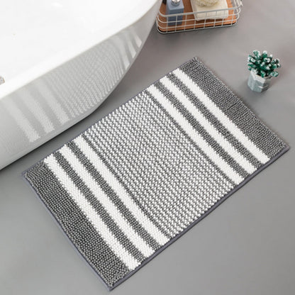 PebbleKnit | Non-Slip Bath Mat – Ultra-Absorbent Chenille Stripes 7