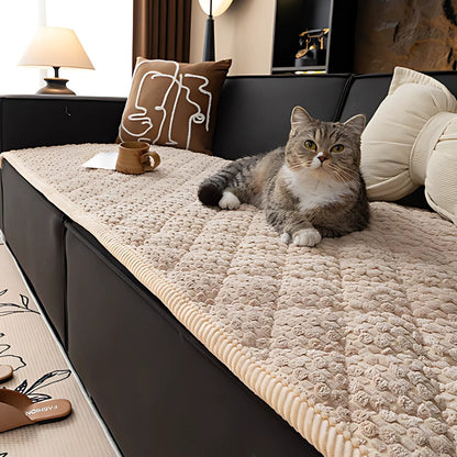 Textured Couch Cover | Geometric Quilted Sofa Bedding