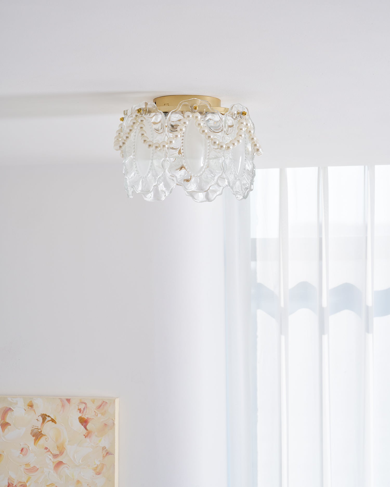 Crystal Petal Ceiling Light Fixture