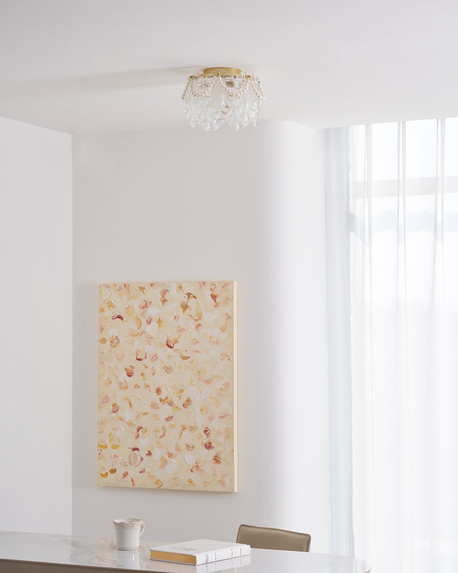 Crystal Petal Ceiling Light Fixture