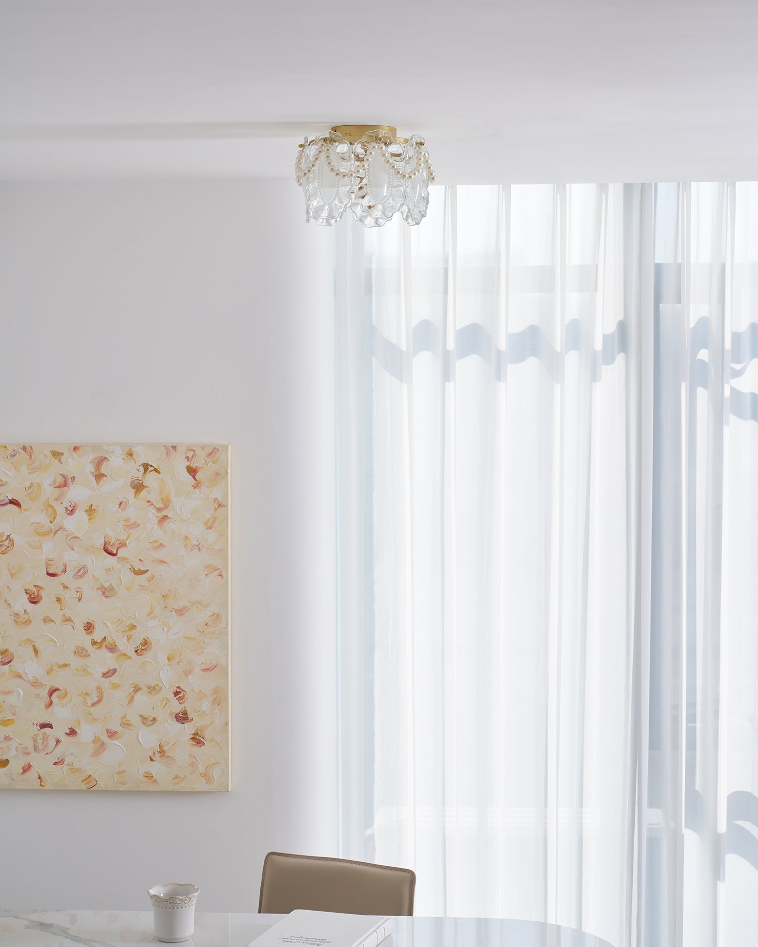 Crystal Petal Ceiling Light Fixture