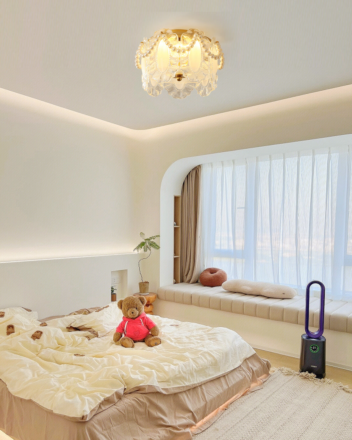 Crystal Petal Ceiling Light Fixture